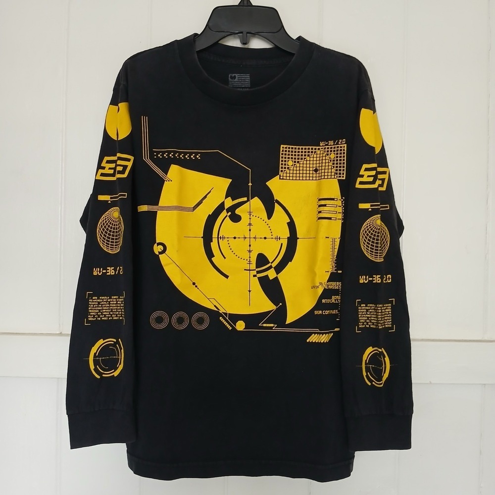 Vintage Wutang Brand‎ Limited T-Shirt All Over Print Men's Small Black Cotton LS